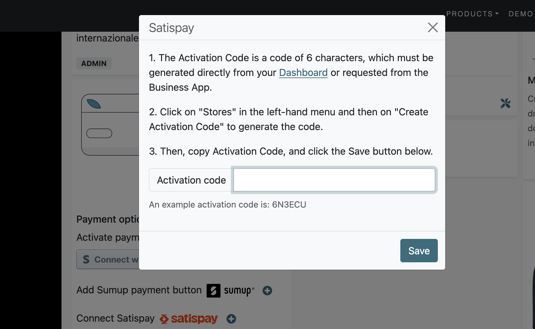 Satispay setup 2